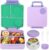 FOOYOO Bento Lunch Box Set for Kids & Adults, Leakproof 4-Compartment Container with Insulated Stainless Steel Food Jar, Utensils, BPA-Free, Microwave & Dishwasher Safe for School Work Travel（Purple）