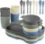 shopwithgreen Wheat Straw Dinnerware Cutlery Set, 20 PCS Kids Toddlers Divided Plates and Bowls