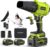 YUQUESEN Cordless Leaf Blower, 980,000 RPM Handheld Leaf Blower with 2 X Batteries & Charger, Lightweight Leaf Blowers for Patio Cleaning, Lawn Care, Leaves, Dust – Deep Green