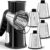 Weltonhm 4 in 1 Large Rotary Cheese Grater Hand Crank (Black 4 Graters) | Cheese Shredder Rotar
