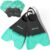 HAPBEAR Swim Fins with Hand Paddles for Kids, Youth & Adults – Adjustable Short Blade Swim Training Fins, Swimming Flippers Set for Lap Swimming, Technique, Strength & Endurance Training