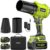 Cordless Leaf Blower 2 Batteries Charger 990000 RPM
