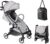 Beberoad Love R2 Travel Stroller for Airplane Compact Baby Stroller, Gray | Lightweight Stroller Foldable Infant Toddler Stroller with Cup Holder, Rain Cover and UPF 50+ Waterproof Canopy