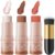 3Pcs Cream Contour Sticks Kit, Highlighter Stick Blush Stick Cream Contour Kit Makeup Set with Brush,Face Brightens & Shades Contour Stick Waterproof for Women Girls(9507-01-05-12, C)