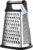 Professional Cheese Grater – Stainless Steel, XL Size, 4 Sides – Perfect Box Grater for Parmesan Cheese, Vegetables, Ginger – Dishwasher Safe – Black