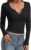 UNCLECAT Womens Long Sleeve V Neck Henley Top