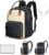 Diaper Bag Backpack, Extra Large Baby Diaper Bag for 2 Kids Twin | Travel Diaper Backpack for Mom Dad, 25-37L Expandable, with Changing Pad, Insulated Pocket, Earphone Hole, Apricot Black