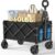Collapsible Wagon Cart with Wheels Foldable, 360lbs Large Capacity Portable Folding Utility Heavy Duty Beach Wagons Cart with All-Terrain Wheels for Shopping, Camping, Sports, Garden
