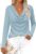 PRETTYGARDEN Fall Cowl Neck Long Sleeve Tunic Top