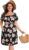 WEALYWA Women Plus Size Boho Floral Dress