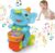 ARHEQI Baby Elephant Musical Crawling Toy with Lights, Sounds, Blowing Ball, Infant Sensory Toys, Birthday Gifts for Kids Boy Girl 3 4 5 6 7 8 Years (Blue)