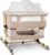 Baby Bassinet, 4 in 1 Stable Bedside Bassinet for Baby | Rocking Baby Bassinet Bedside Sleeper with Mattress and Mosquito Net, 5-Height Adjustable, Breathable Mesh (Pink)