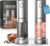 ThermoMaven Upgraded Larger Capacity Electric Salt and Pepper Grinder Set, 110ml Rechargeable Salt and Pepper Shaker with LED Light, Stainless Steel Automatic Pepper Mill with 6 Adjustable Coarseness