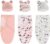 3-Pack Organic Baby Swaddle Sleep Sacks – born Sack Ergonomic Swaddles 0-3 Months Blanket Wrap (Pink),G01
