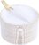 LIYH 96 Pcs White Gold Dessert Plates with Dessert Forks, 48 Plates and 48 Forks, Gold Cake Appetizer Plastic Disposable Plate for Tea Parties, Birthdays, Wedding