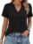 YESTTO Womens V Neck Summer Tops Short Sleeve Tops
