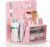Comix Desk Organizer with 2 Drawer, Pink 360° Rotating Pen Holder for Desk | Desk Organizers and Accessories with 5 Slots Pencil Holder+Pegboard+Drawer, Pen Organizer for Home School Art Office Supplies