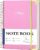 Yoment B5 Spiral Notebook, Hardcover, College Ruled, 200 Pages, 100 GSM | Inner pockets, elastic closure, gold corner guards, lays flat for note taking, work, school meetings and Women Men Pink