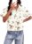 TANKANEO Polka Dot Button Down Denim Shirt
