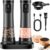 Electric Salt and Pepper Grinder Set – Rechargeable Salt Grinder with Led Power Display – Automatic Pepper Grinder with Storage Base – Pepper Mill with Light for Kitchen