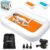 USHMA Toddler Travel Bed [4-Side] | Reversible 2 Colors Kids Air Mattress | Inflatable Toddler Bed | Portable Kids Blow Up Travel Bed with Sides, Orange & Aquamarine