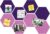 Large Hexagon Felt Cork Board Tiles, Self Adhesive DIY Felt Bulletin Board Pin Board with 35 Pushpins for Office School Home Wall Decor(Purple+Light Purple)