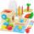 Kizfarm Wooden Montessori Baby Toys, 8-in-1 Wooden Play Kit Includes Object Permanent Box, Coin Box, Carrot Harvest, Shape Sorting & Stacking – Birthday Gift for Boys Girls Toddlers
