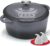 Overmont Enameled Cast Iron Dutch Oven – 4.5QT Pot with Lid Cookbook & Cotton Potholders – Heavy-Duty Cookware for Braising, Stews, Roasting, Sourdough Baking grey