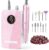 Professional Nail Drill Electric File 45000RPM, Portable Rechargeable Electric Nail File with 11 Drill Bits & 50 Sanding Bands, Low Noise Nail Drill Kit for Acrylic Gel Nails, Salon & Home Use, Pink