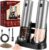 Electric Salt and Pepper Grinder Set Rechargeable, 2 Pack | 6 Adjustable Coarseness Levels, 95ml Large Capacity & Clear Container, Pepper Grinder Mill Electric with LED Light