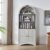 71″ Tall Arched Bookcase, Freestanding Display Cabinet with Storage