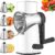 Weltonhm 4 in 1 Large Cheese Grater Hand Crank Rotary (White 4 Graters) | Cheese Shredder Rotary and Slicer with 4 Stainless Steel Blades for Vegetables, Veggie and Cheese, Stronger Suction Base