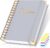 MSTONAL Lined Spiral Journal Notebook for Women Men, Medium A5 300 Pages, College Ruled Hardcover Notebooks for Work and Note Taking, Journals for Writing – Grey