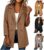 VOGFFR Long Cardigans for Women,Long Cardigans for Women Double Breasted Trench Coat Notched Lapel Peacoat Wool Open Front Coatigan with Pockets