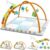 Baby Play Gym & Activity Mat, Baby Tummy time mat w 6 Detachable Toys, Promote Motor Skills & Sensory Development Mat, Newborn Infant Baby Essentials Gift.