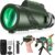 Monocular-Telescope 80×100 High Powered Monoculars High Definition for Adults High Powered with HD BAK4 Prism Smartphone Adapter Telescope Hunting Wildlife Bird Watching Travel Camping Hiking-Green