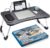 Slendor Lap Desk with Cup Holder, Foldable Laptop Table for Bed, Portable Bed Desk for Laptop and Writing, Computer Tray with Tablet Slot, Notebook Stand Reading Holder for Couch Sofa Floor,Black