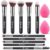 BEAKEY Makeup Brushes set with 2 Blending Sponges