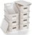 ZFTMRR Plastic Storage Bins with Lid, Stackable Small Box Basket for Organizing and Containers for Shelves Drawers Desktop Closet Playroom Pantry Classroom Office Home, 8-pack 10.2×7.2×4.1 Inch, White
