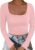 ANRABESS Long Sleeve Square Neck Crop Top