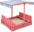 Wood Sandbox with Lid and Canopy, Outdoor Sandbox with Adjustable Canopy | with 2-in-1 Foldable Benches, Spruce Wood, Included Non-woven Fabric Liner, forBackyard Garden Beach