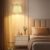 Karjoefar Thickened Gauze Shade Dimmable Arc Floor Lamps for Living Room