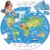 72 Piece World Map Jigsaw Puzzle for Kids 3-5, 4-6 Globe Round Floor Puzzles Geography Educational Birthday Gifts Learning Resource Educational Montessori Toys (World Map)