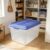 72 Quart Large Latching Storage Bin, Clear Plastic Storage Container with Latch Lid,Stackable,Space-Saving,Blue