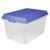 72 Quart Tall Crossbar Clear Plastic Storage Bin Blue Secure Side Latches Double Reinforced Base Closet Garage Seasonal Clothes Organizer