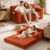 73″ Boneless Convertible Sofa Bed, Foldable Couch for Living Room (Orange)