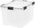 74 Qt Clear Plastic Storage Box With Sealed Lid And 6 Buckle Latches, Heavy Duty Stackable Tote Bin, 50 Lbs Load Capacity, Dustproof Moisture-Proof Container For Blankets Camping Gear Craft Supplies