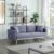 75″ Durable Linen Fabric Futon Couch, Cloud Sofa with Charging Function, Loveseat with Storage Pockets for Modern Indoor Living Areas, Dark Gray
