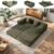 76.38 Inch 5-in-1 Convertible Modular Sofa Bed, Folding Couch, 2-Seater Loveseat Sleeper Floor Sofa with 2 Pillows, No Assembly, for Living Room, Bedroom (Green, 76.38″ x 35.04″ x26.38″, 2.0)