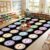7.6×12 Boho Checkered Rainbow Classroom Rug Kids Educational Play Mat(Composition Smile)